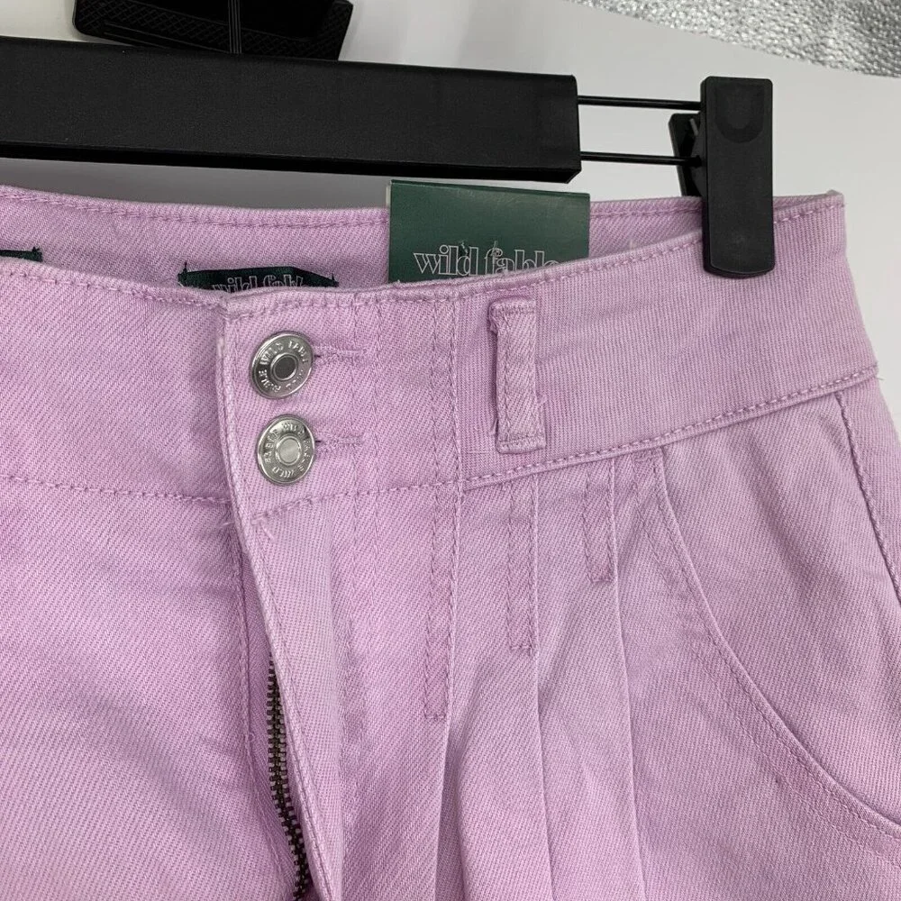 Wild Fable Shorts Purple Highest Rise A Line Pleated Bermuda Fray NWT - Picture 5 of 9